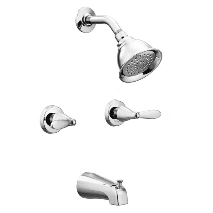 Adler Chrome 2-Handle Single Function 4-In round Bathtub and Shower Faucet Valve Included