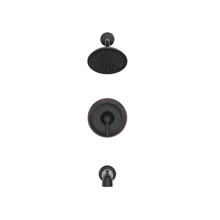 Townley Oil Rubbed Bronze 1-Handle Single Function 6-In round Bathtub and Shower Faucet Valve Included - Image 4