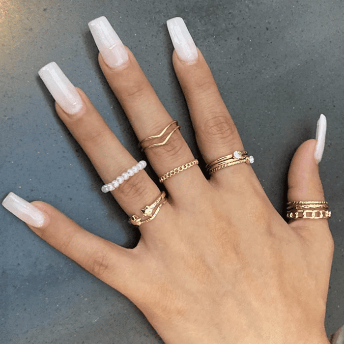 68 Pcs Gold Knuckle Rings Set for Women, Stackable Rings Boho Joint Finger Midi Rings Silver Hollow Carved Crystal Stacking Rings Pack for Gift - Image 4