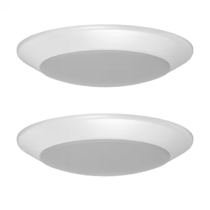 1-Light 7.4-In Brushed Nickel LED Flush Mount Light (2-Pack) - Image 8