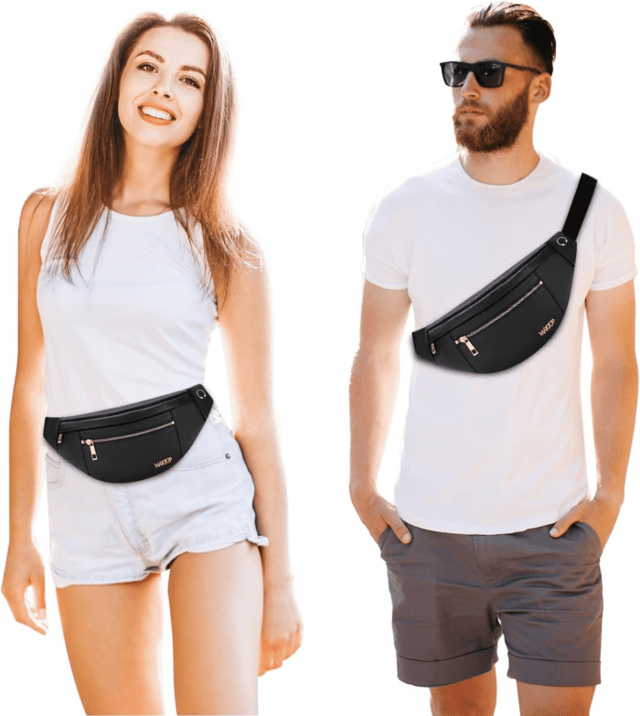 Large Crossbody Fanny Pack with 4-Zipper Pockets,Gifts for Enjoy Sports Festival Workout Traveling Running Casual Hands-Free Wallets Waist Pack Phone Bag Carrying All Phones - Image 2