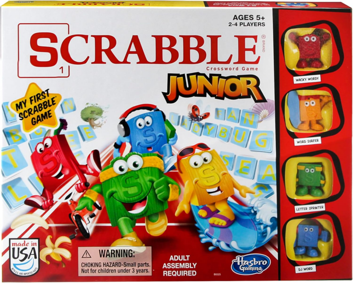 Scrabble Junior Board Game | 2-4 Players | Family Educational Word Games for Kids | Back to School Gifts for Classroom | Ages 5+