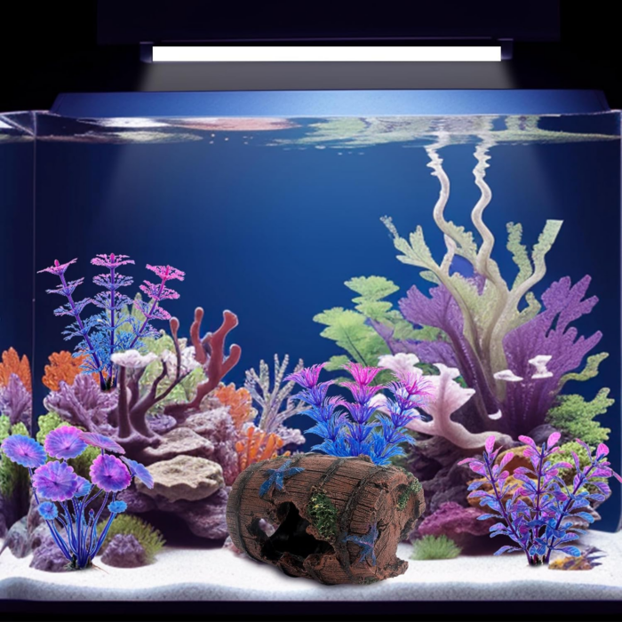 Faeshoo Fish Tank Decoration Betta Fish Tank Decorations Accessories for Aquarium Tank, Starfish Barrel X 1Pc, Aquatic Plants X 4Pcs - Image 7