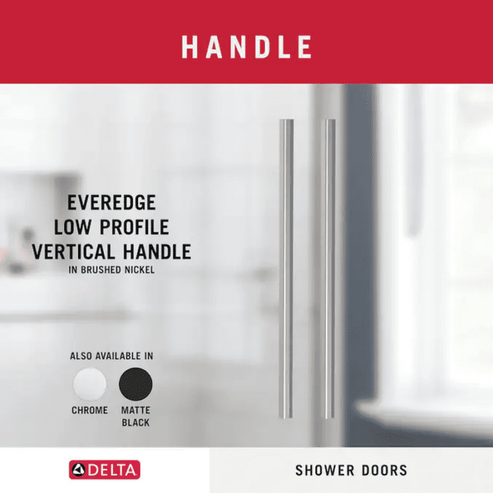 Everedge Shower Door Brushed Nickel 56-In to 60-In W X 71.1418-In H Frameless Sliding Shower Door - Image 6