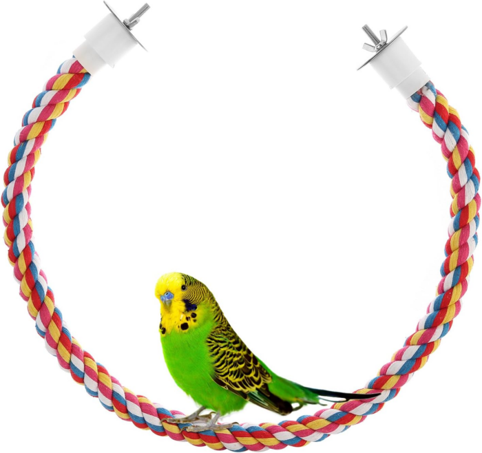 Bird Rope Perches,Parrot Toys 21 Inches Rope Bungee Bird Toy (21 Inches)[1 Pack] - Image 7