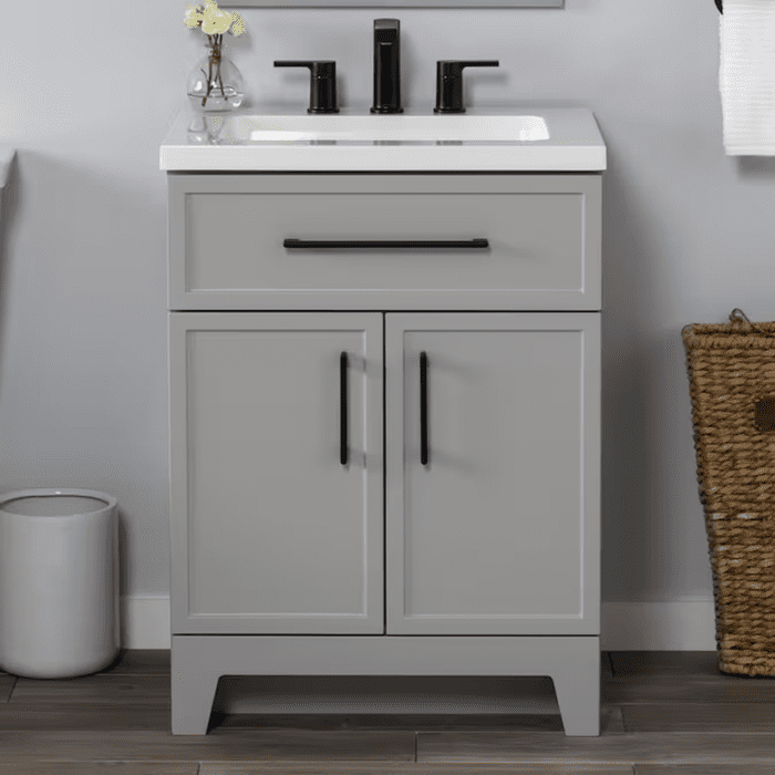 Potter 48-In White Single Sink Bathroom Vanity with White Cultured Marble Top - Image 18