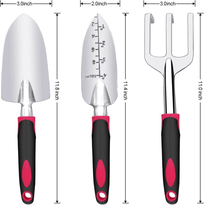 Garden Tool Set, 3 Pieces Aluminum Heavy Gardening Kit Including Hand Shovel, Transplant Shovel and Hand Rake with Soft Rubber Non-Slip Handle, Peoplewholovegardeningenjoy Apleasant Experience - Image 2