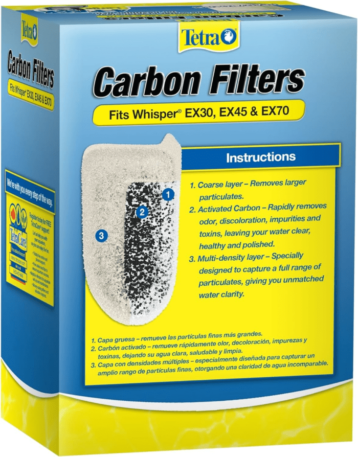 Carbon Filters for Aquariums, Fits Whisper EX Filters, Cleans Aquarium Water, 4 Count - Image 2