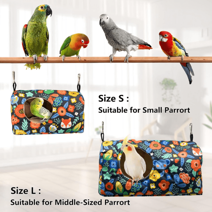 Bird Warm Bed Parrot Sleeping Nest Bed House Bird Snuggle Hanging Hut Bird Parrot Hammock Bird Sleeping Hideaway Cave for Cockatiels Parakeet Budgies Parrot Budgies Lovebird S - Image 3