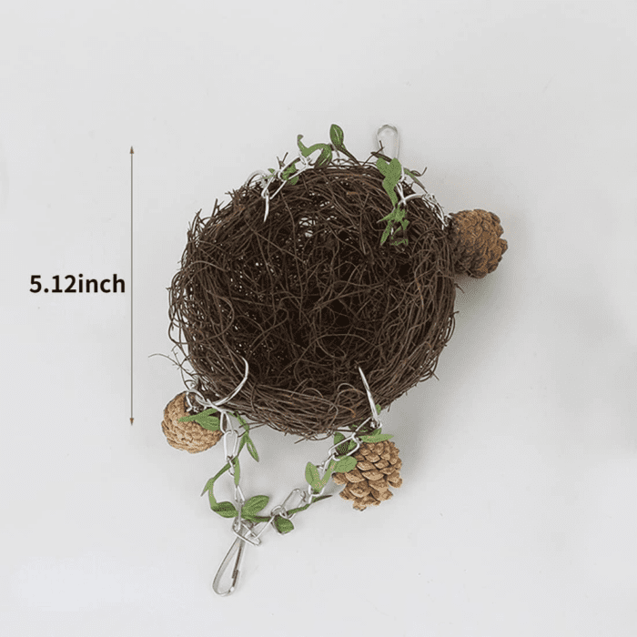 Natural Rattan Nest Small Medium Large Bird Swing for Parrot Parakeet Cockatiel Conure Cockatoo Macaw Amazon African Grey Lovebird Finch Canary Budgie Cage Perch Toy (Small) - Image 2