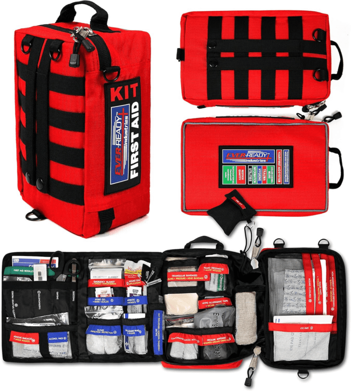 Premium Trauma First Aid Kit for Outdoors, Workplace, and Home - Exceed OSHA Guidelines and ANSI 2009 Standards - 240 Pieces - Includes Bonus Travel Kit - Image 2