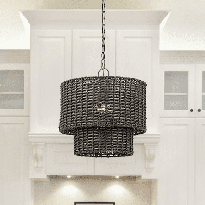 Adara 3-Light Natural Traditional Drum Medium Hanging Pendant Light - Image 17