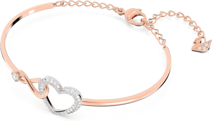 Infinity Heart Jewelry Collection, Necklaces and Bracelets, Rose Gold & Rhodium Tone Finish, Clear Crystals - Image 2