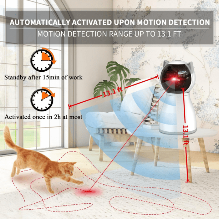 Laser Cat Toys for Indoor Cats,The 4Th Generation Real Random Trajectory Motion Activated Rechargeable Automatic Cat Laser Toy,Interactive Cat Toys for Bored Indoor Adult Cats/Kittens/Dogs - Image 3