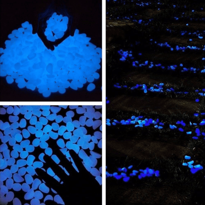 Fish Tank Rocks Glow Blue/Glow in the Dark Pebbles for Garden/Fish Tank/Aquarium/Plant Pots/Bonsai Walkway/Driveway 100Pcs - Image 5