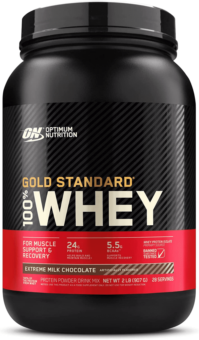 Gold Standard 100% Whey Protein Powder, Extreme Milk Chocolate, 2 Pound (Pack of 1) (Packaging May Vary)