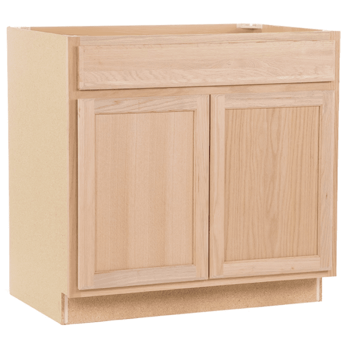 Oak Brook 36-In W X 35-In H X 23.75-In D Natural Unfinished Oak 1-Drawer Base Fully Assembled Cabinet (Flat Panel Square Style) - Image 8