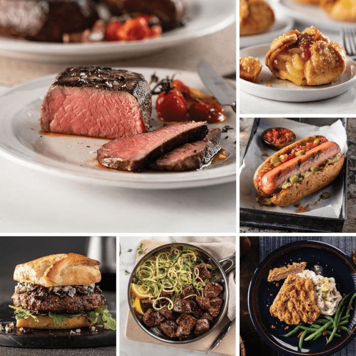 Ultimate Gift Package (4X Butcher'S Cut Top Sirloins, 4X Pureground Filet Mignon Burgers, 1 Lb. Triple-Trimmed Tenderloin Tips, 4X Air-Chilled Boneless Chicken Breasts, 4X Chicken Fried Steaks, 4X Gourmet Jumbo Franks, 4X Potatoes Au Gratin, 4X Caramel Apple Tartlets, 4X Baguettes with Garlic Butter, 1 Jar  Seasoning)