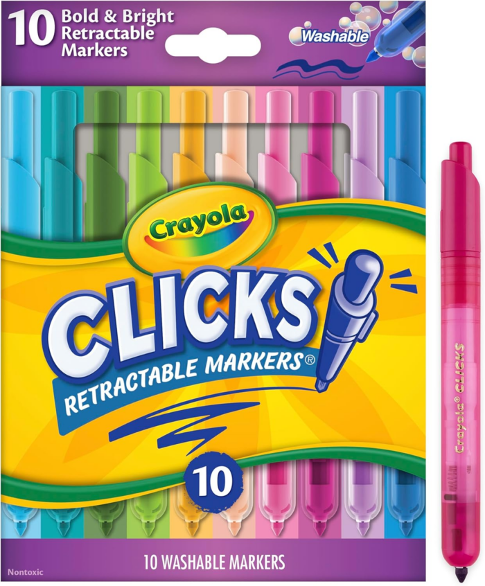 Clicks Retractable Markers (10Ct), Washable Markers for Kids, Click Markers, School Supplies for Kids, Gifts, Ages 5+ - Image 8