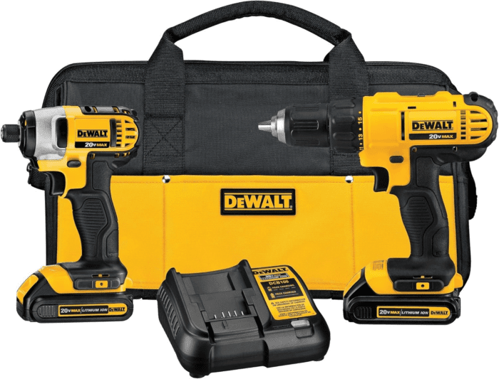 20V MAX Cordless Drill and Impact Driver, Power Tool Combo Kit with 2 Batteries and Charger (DCK240C2)