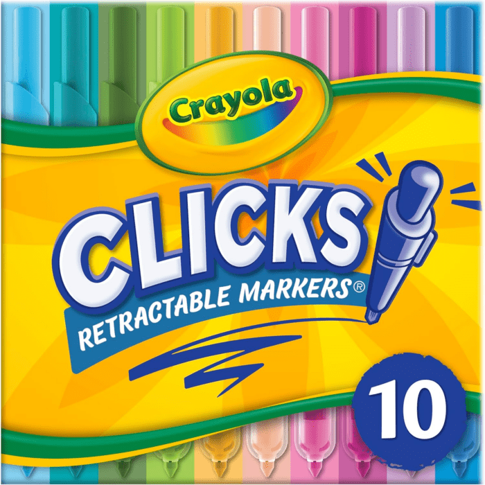 Clicks Retractable Markers (10Ct), Washable Markers for Kids, Click Markers, School Supplies for Kids, Gifts, Ages 5+ - Image 4