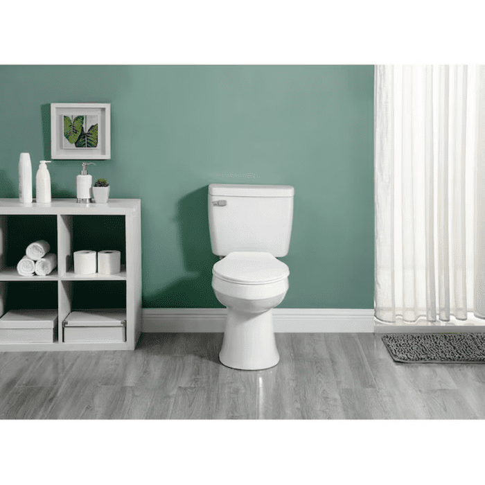 Pro White Elongated Chair Height 2-Piece Toilet 12-In Rough-In Watersense 1.28 GPF - Image 11