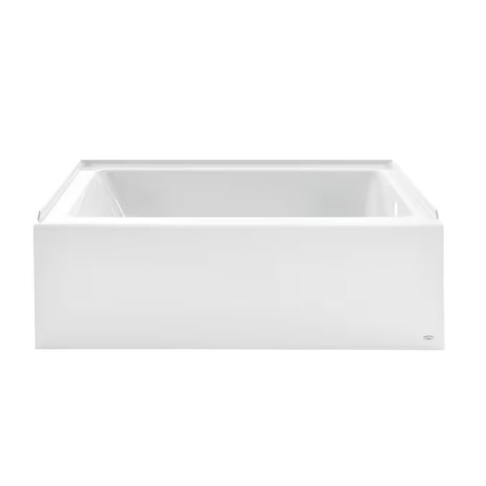 30-In X 60-In White Acrylic Alcove Soaking Bathtub with Drain (Right Drain)