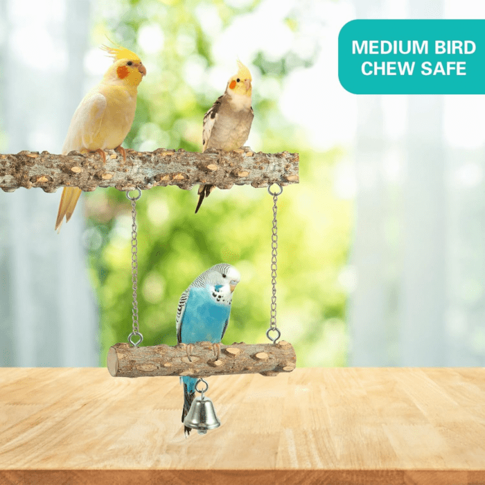 Bird Perches,4Pcs Natural Wood Birds Stand Branch, Bird Perch Chewing Stick Cage Accessories Parrot Climbing Standing Branches Paw Grinding Fork Sets for Parakeet Lovebirds Cockatiels Conure Budgies - Image 7