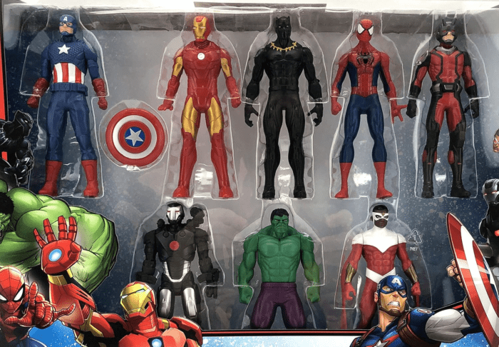 Marvel Avengers Action Figures - Iron Man, Hulk, Black Panther, Captain America, Spider Man, Ant Man, War Machine & Falcon! (8) - Image 2