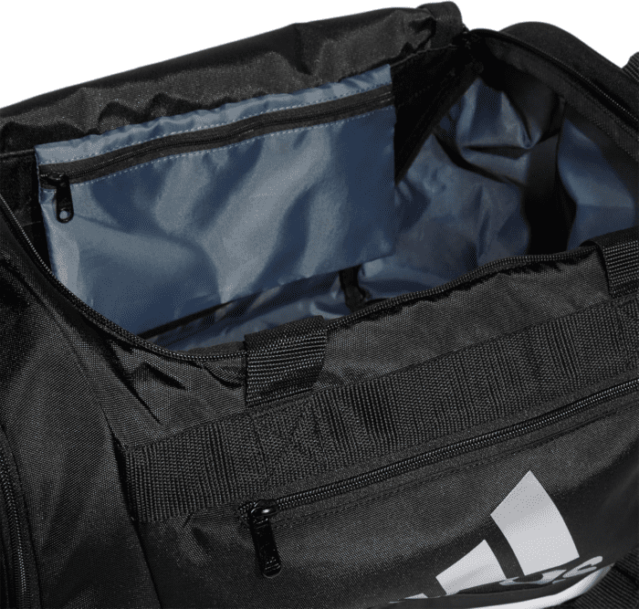 Unisex Adult Defender 4.0 Duffel, Durable Athletic Sports Gym Travel Bag for Men and Women, Black/Silver Metallic, Small (38 L) - Image 2