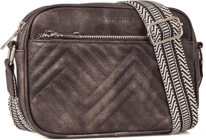 Quilted Crossbody Bags for Women Vegan Leather Purses Small Shoulder Handbags with Wide Strap