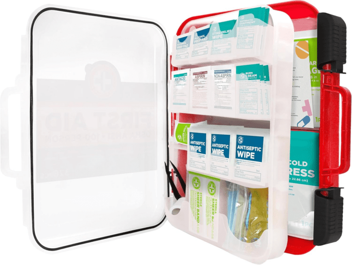 First Aid Kit Hard Red Case 326 Pieces Exceeds OSHA and ANSI Guidelines 100 People - Office, Home, Car, School, Emergency, Survival, Camping, Hunting and Sports (20HBC01015REV3) - Image 4