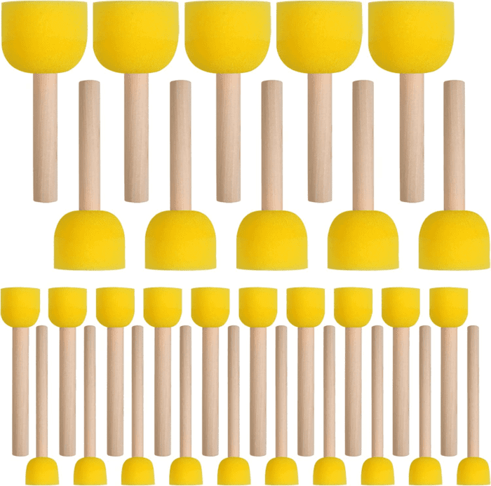 30 Pcs round Sponges Brush Set, round Sponge Brushes for Painting, Paint Sponges for Acrylic Painting, Painting Tools for Kids Arts and Crafts (4 Sizes)