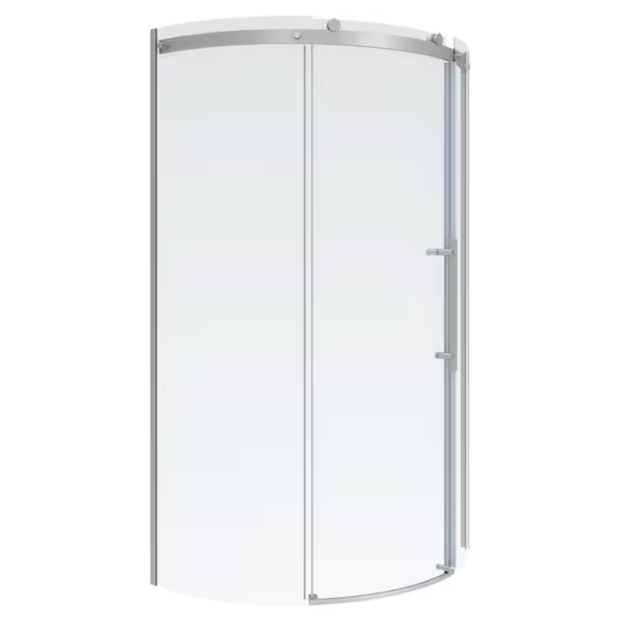 Elevate Brushed Nickel 34-5/8-In to 35-In W X 72-In H Frameless Corner Sliding Soft Close Shower Door - Image 3