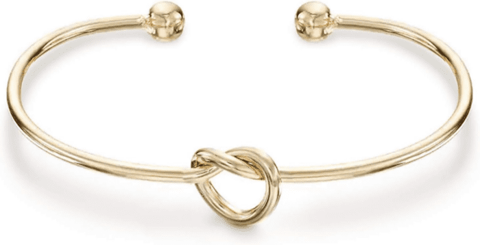 14K Gold Plated Forever Love Knot Infinity Bangle Bracelets for Women | Adjustable Gold Bangle Bracelet for Women