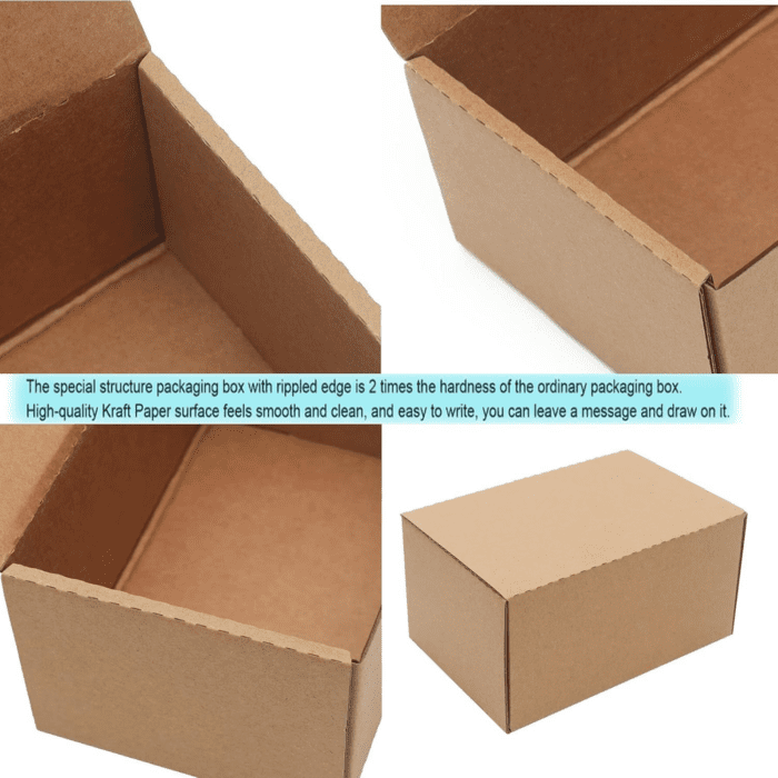 10 Pack Small Shipping Boxes 6X4X3'' Corrugated Small Cardboard Boxes for Shipping, Recyclable Packaging Boxes for Small Business, Mailer, Gift Packing, Crafts Packing, Jewelry Box Shipping, Brown - Image 3