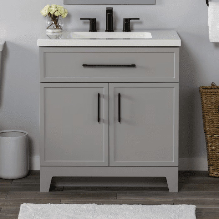 Potter 48-In White Single Sink Bathroom Vanity with White Cultured Marble Top - Image 20