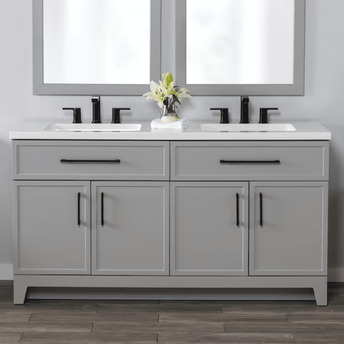 Potter 48-In White Single Sink Bathroom Vanity with White Cultured Marble Top - Image 25