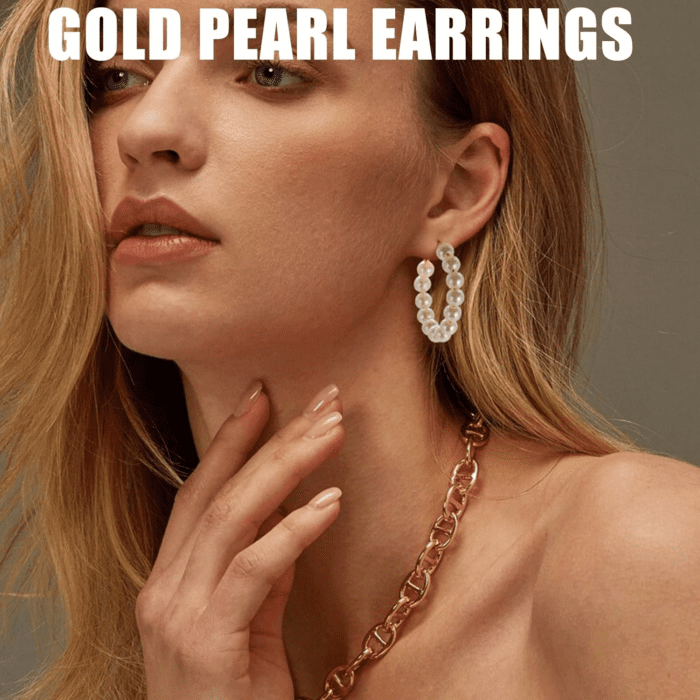 36 Pairs Gold Earrings Set for Women, Fashion Pearl Chain Link Stud Drop Dangle Earrings Multipack Hoop Earring Packs, Hypoallergenic Earrings for Birthday Party Jewelry - Image 3