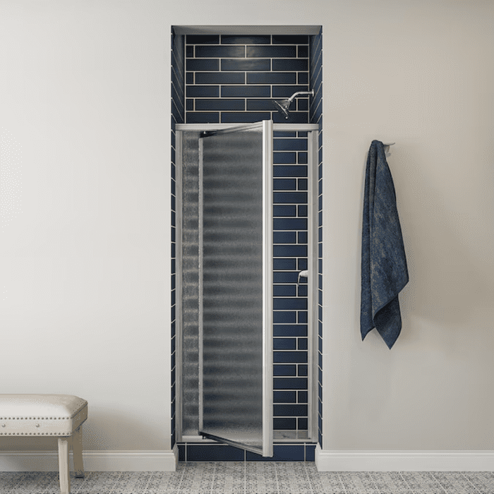 Deluxe Silver 27-1/2-In to 31-1/4-In W X 65.5-In H Framed Pivot Shower Door - Image 2