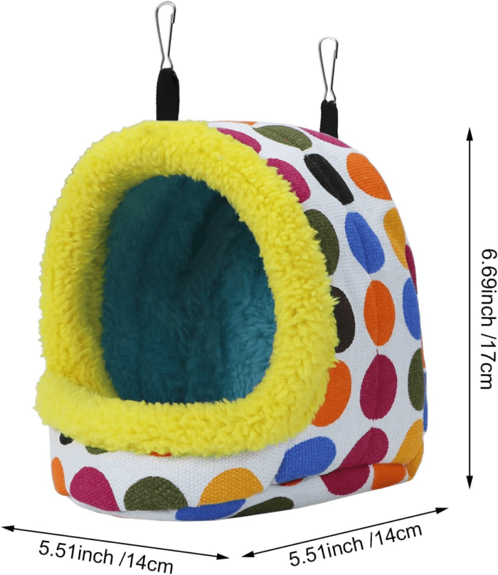 Bird Hanging Hammock Winter Warm Parrot Nest House Bed Plush Snuggle Pet Cave Hammock Toy for Conure Lovebird Budgie Parakeet Cockatiel Cage Accessory (Medium) - Image 2