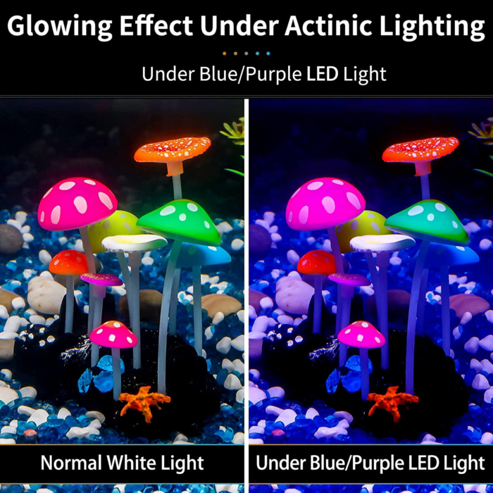 Glowing Effect Artificial Mushroom Aquarium Plant Decor Ornament Decoration for Fish Tank Landscape - Image 3