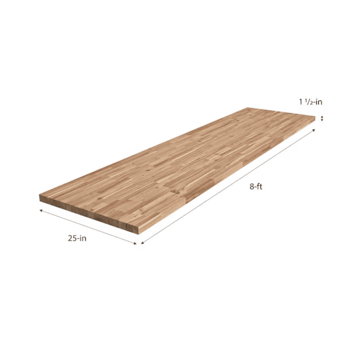 8-Ft X 25-In X 1.5-In Finger-Jointed Natural Acacia Butcher Block Countertop - Image 9