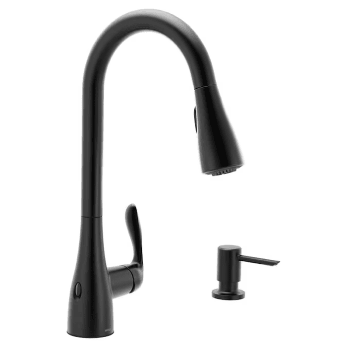 Georgene Spot Resist Stainless Single Handle Touchless Pull-Down Kitchen Faucet with Sprayer (Deck Plate and Soap Dispenser Included) - Image 15