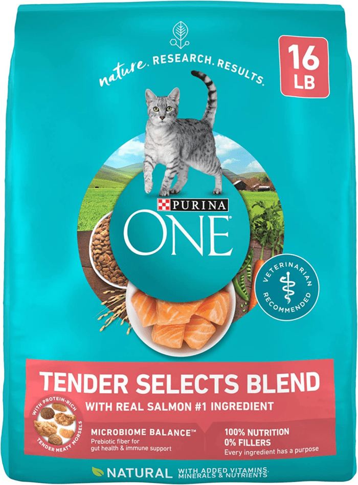 Natural Dry Cat Food, Tender Selects Blend with Real Salmon - 16 Lb. Bag