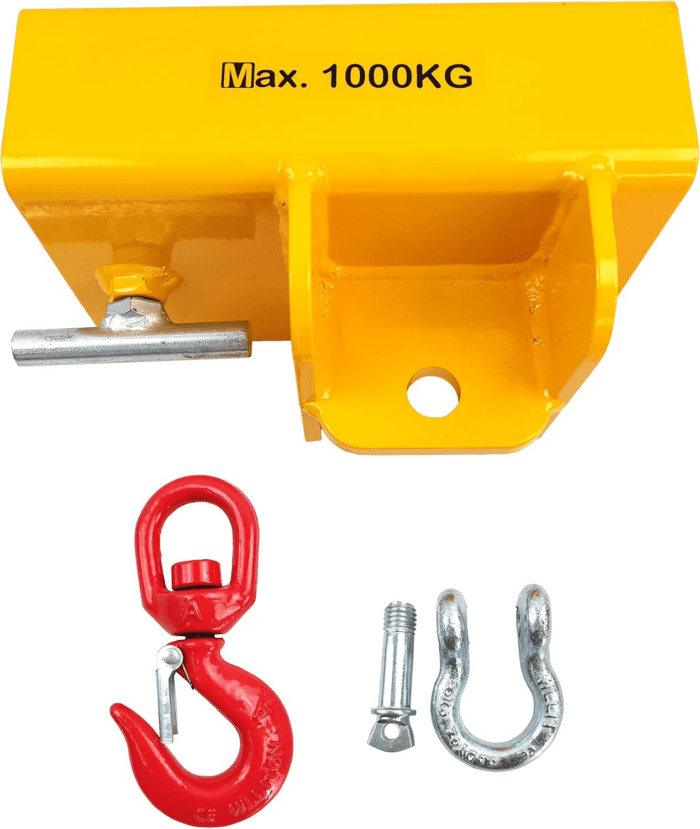 Forklift Lifting Hook Attachment 2200Lbs Capacity Single Mobile Forklift Crane with Swivel Hook and Large T-Screw Forklift Lifting Hoist Fork Lifting Hook Device - Image 5