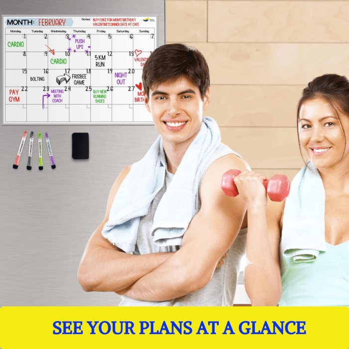 Magnetic Dry Erase Calendar for Refrigerator Starting from Monday - 17X12” Monthly Calendar Whiteboard for Fridge - No Stains or Ghosts - White Board Planner - 4 Dry Erase Markers and Large Eraser - Image 9