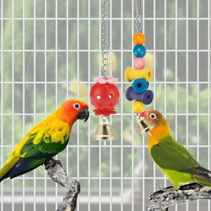 Bird Parakeet Toys,Swing Hanging Standing Chewing Toy Hammock Climbing Ladder Bird Cage Colorful Toys Suitable for Budgerigar, Parakeet, Conure, Cockatiel, Mynah, Love Birds, Finches - Image 4