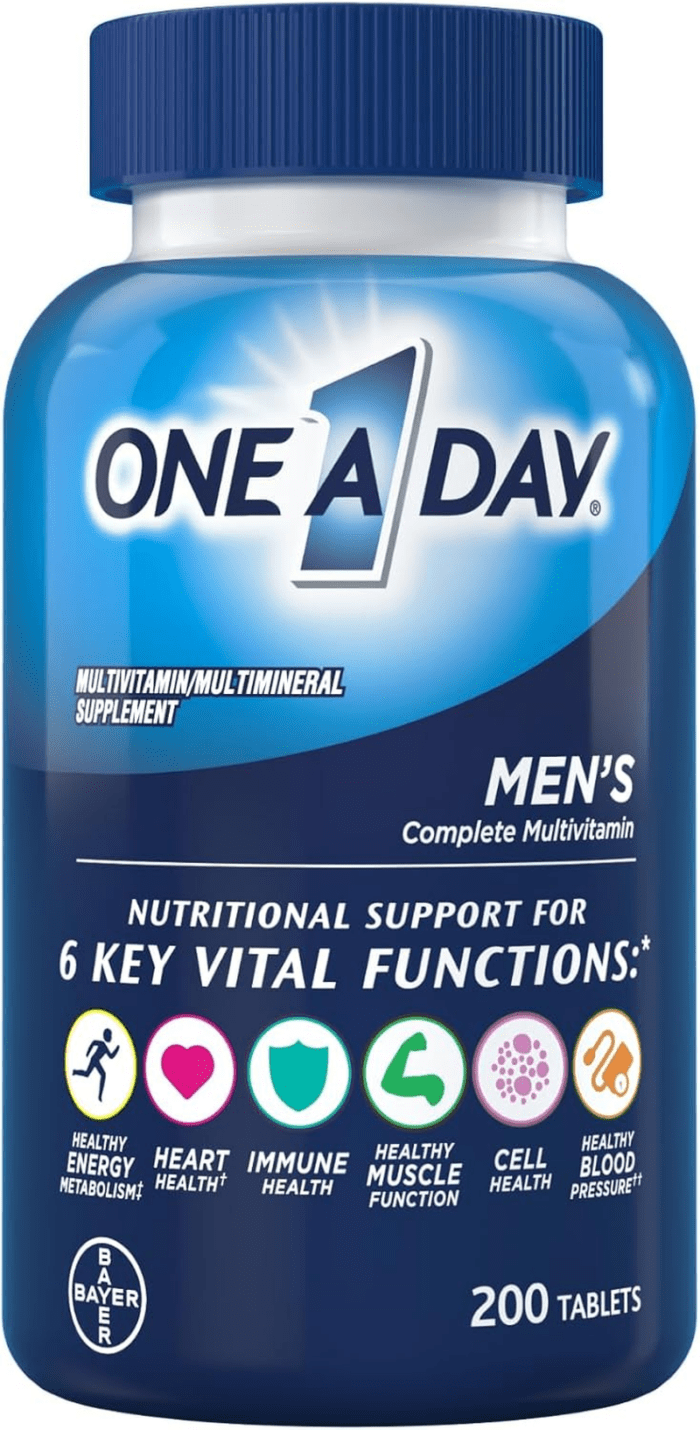 Men’S Multivitamin, Supplement Tablet with Vitamin A, Vitamin C, Vitamin D, Vitamin E and Zinc for Immune Health Support, B12, Calcium & More, 200 Count (Packaging May Vary)