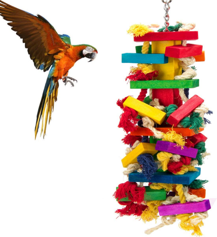 Extra Large Bird Parrot Toys for Macaws, African Grey, Amazon Parrots Christmas Bird Gifts